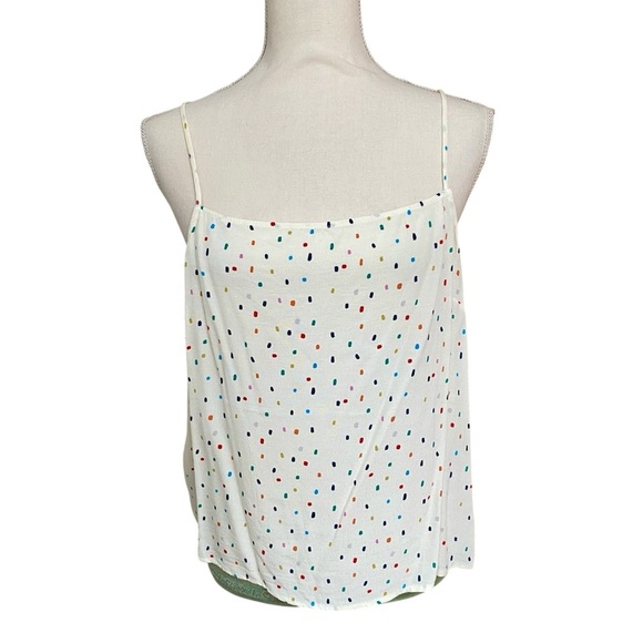 TOPSHOP Polka Dot Cami Tank White Multicolor Confetti Dot Top Size 10 M - Picture 1 of 12